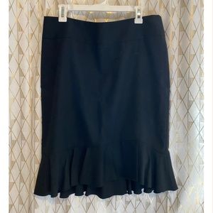 Black pencil skirt with ruffle bottom - NWT